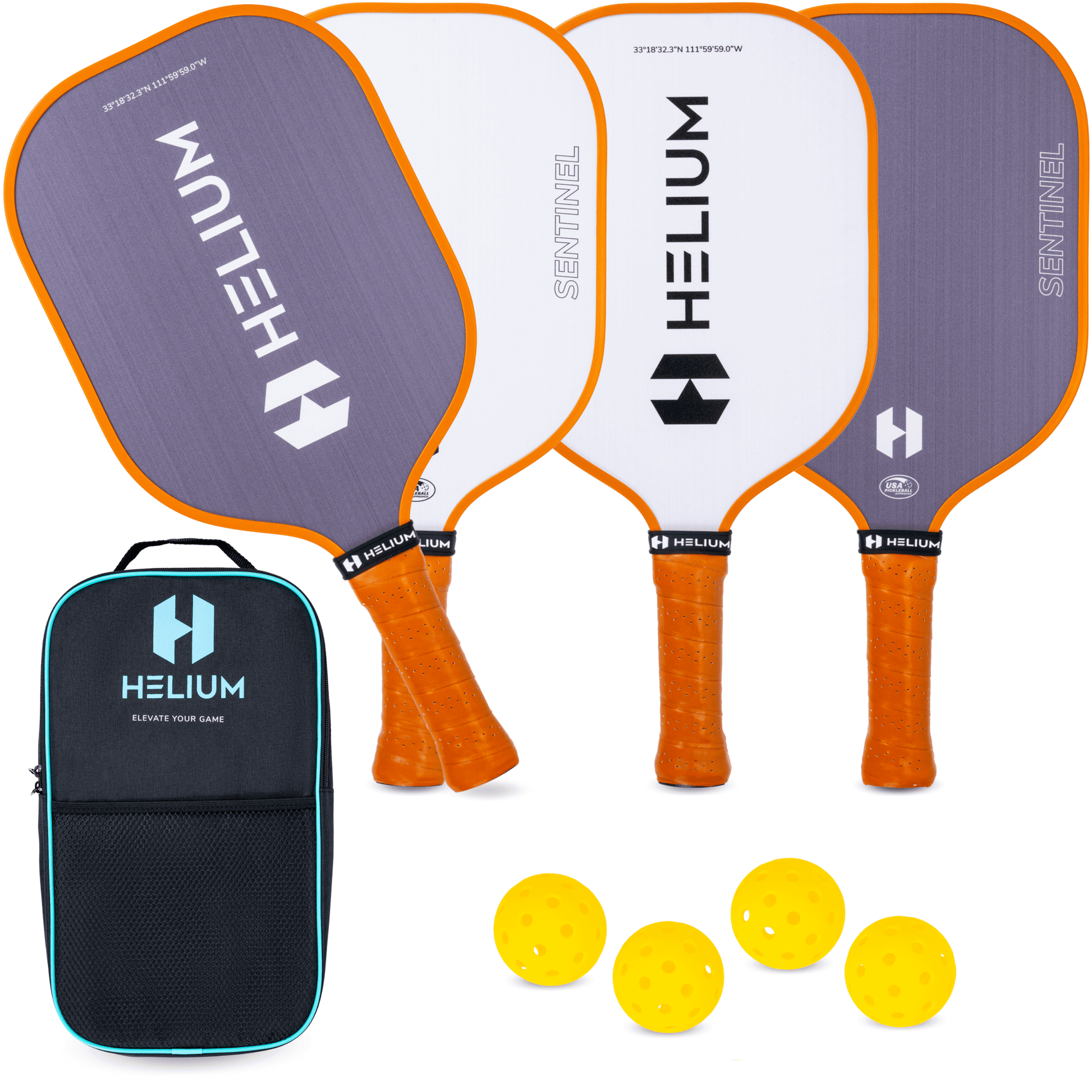 Helium Sentinel Fiberglass Pickleball Paddle 4-Paddle Bundle