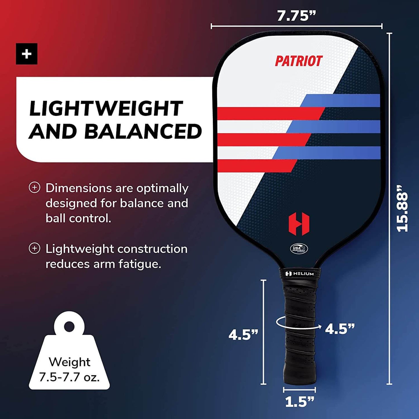 Helium Patriot Fiberglass Paddle - 4-Pack Bundle
