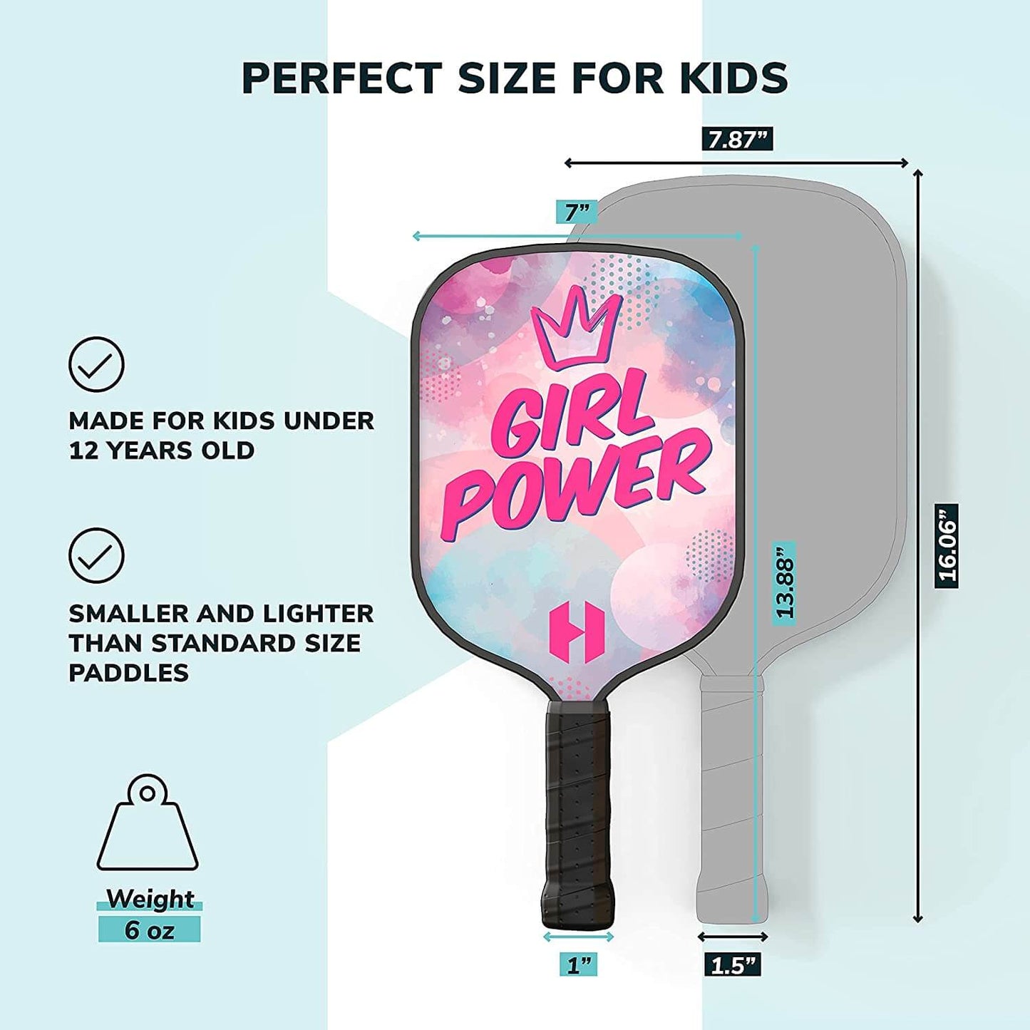 Helium Junior Pickleball Paddle Set - 2 Pack - POW! and Girl Power