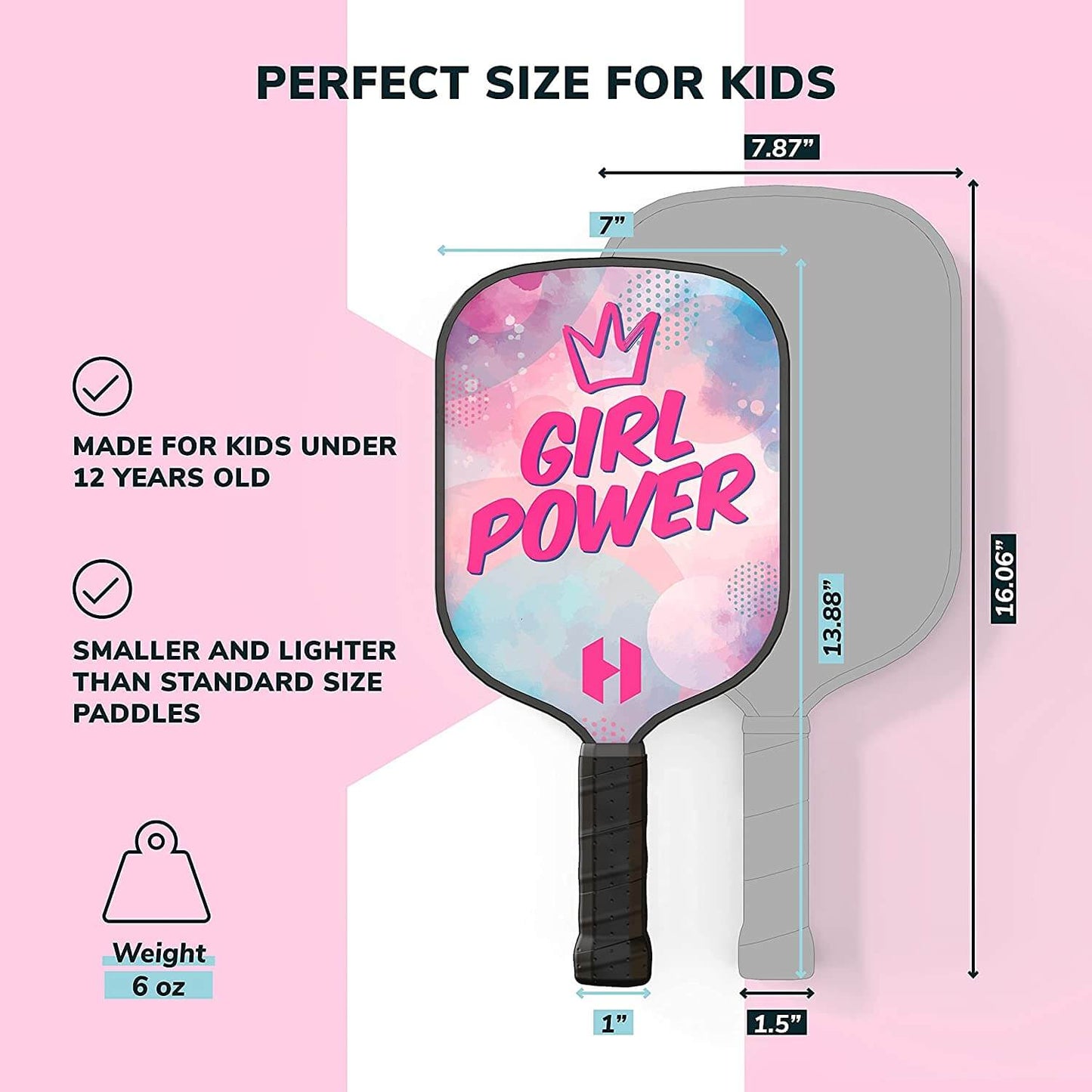 Helium Junior Pickleball Paddle Set - 1 Pack - Girl Power