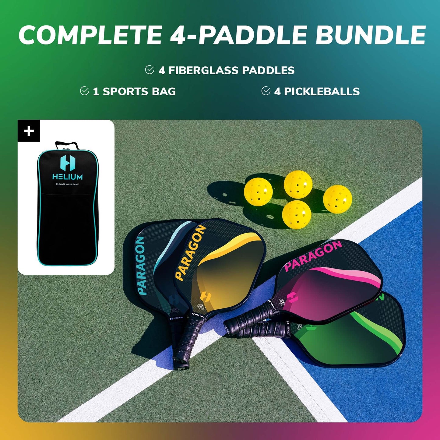 Helium Paragon Fiberglass Paddle - 4-Pack Bundle